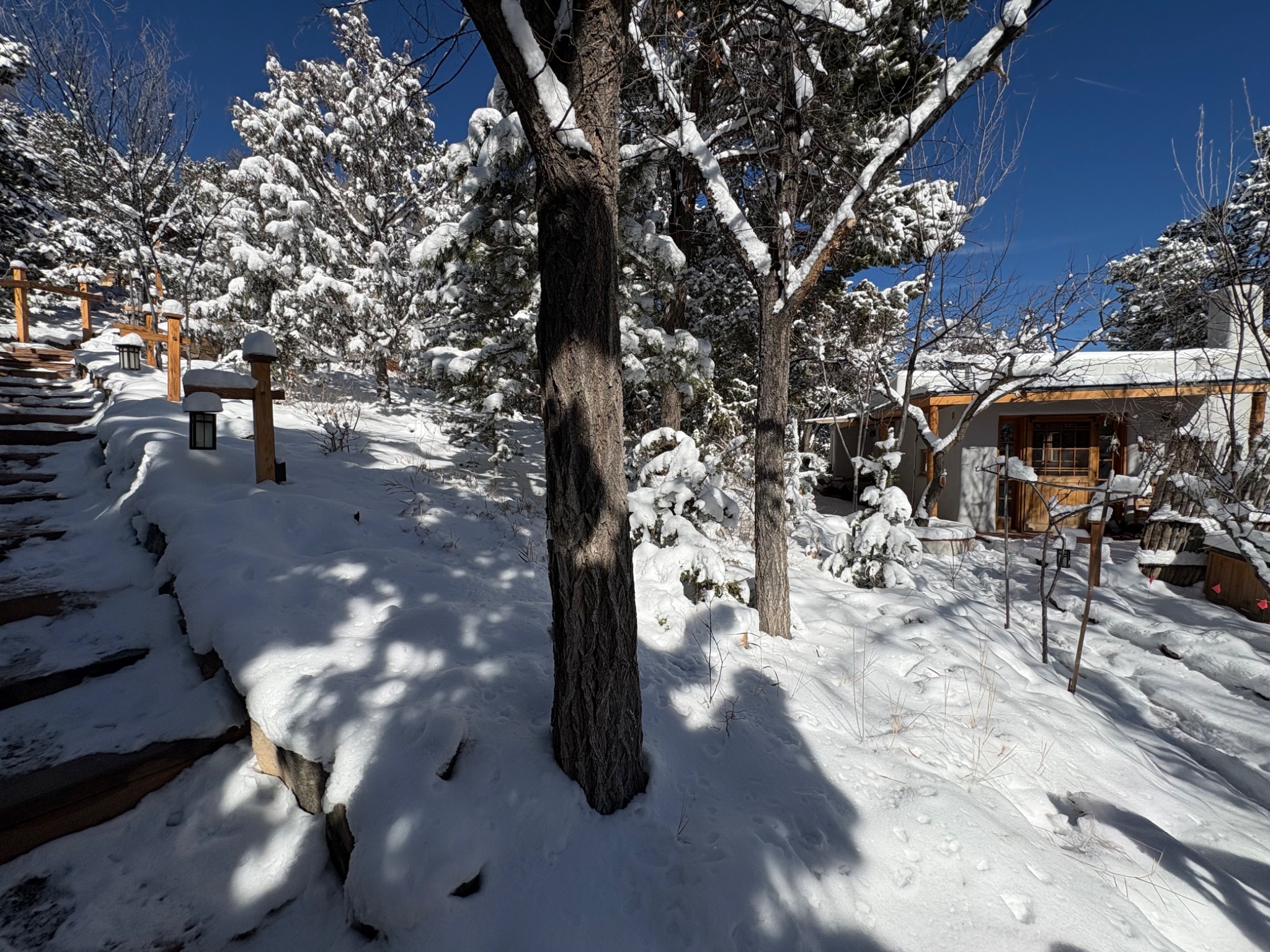 Snow-covered grounds at High Moon